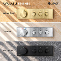 Aurora 3-Function finishes: Chrome, Matt Black and Yellow Gold