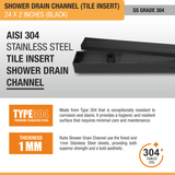 Tile-Insert Shower Drain Channel (2 Inches)