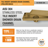 Tile-Insert Shower Drain Channel (5 Inches)