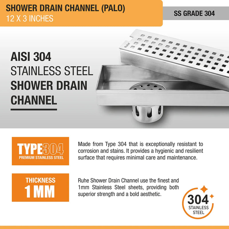 Palo Shower Drain Channel (3 Inches)