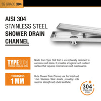 Tile-Insert 304-Grade Shower Drain Channel (3 Inches)