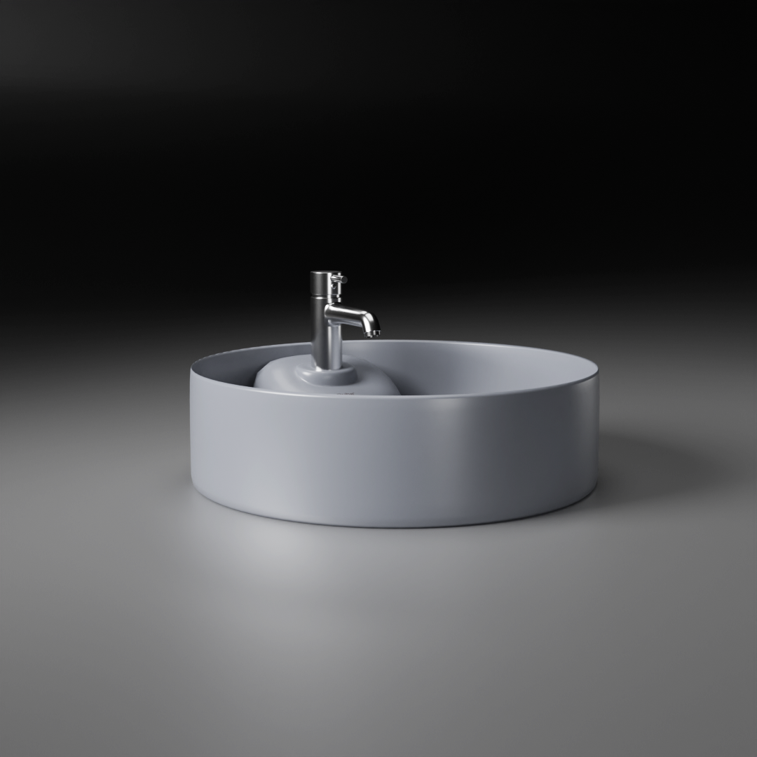 Echo Table Top Wash Basin (Matte Grey) - by Ruhe