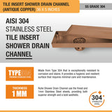 Tile-Insert Shower Drain Channel (5 Inches)