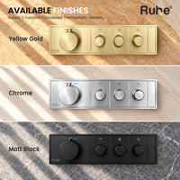 Aurora 3-Function finishes: Chrome, Matt Black and Yellow Gold