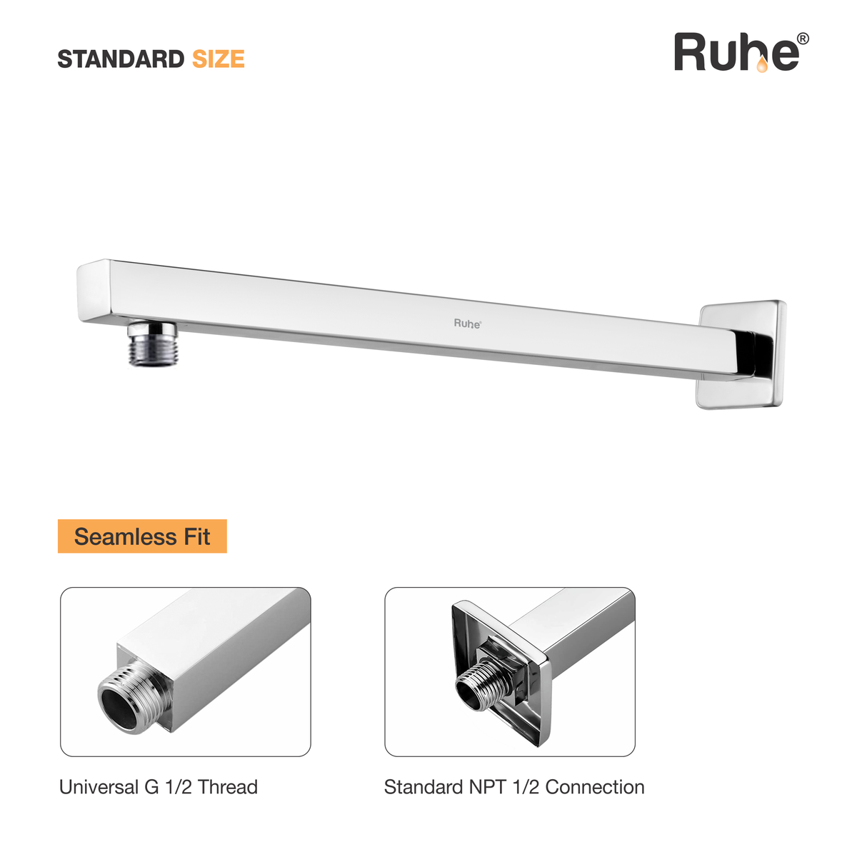 Square 304-Grade Shower Arm