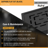 Sapphire Square Flat Cut Floor Drain