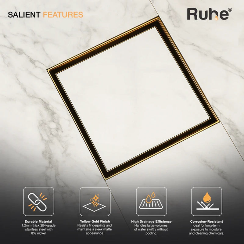 Tile-Insert Shower Drain Channel (6 x 6 Inches)