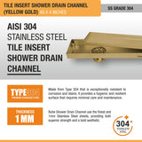 Tile-Insert Shower Drain Channel (4 Inches)