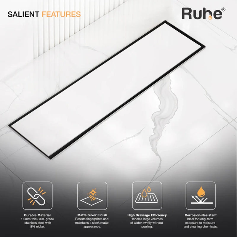 Tile-Insert Shower Drain Channel (4 Inches)