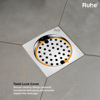Air 304-Grade Square Floor Drain with Lock & Cockroach Trap – Mirror Steel