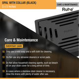 Opal Square 304-Grade Floor Drain in Black PVD Coating (5 x 5 Inches) care and maintenance