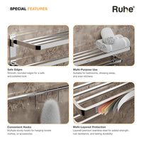 Dual Foldable Towel Rack (24 Inches)