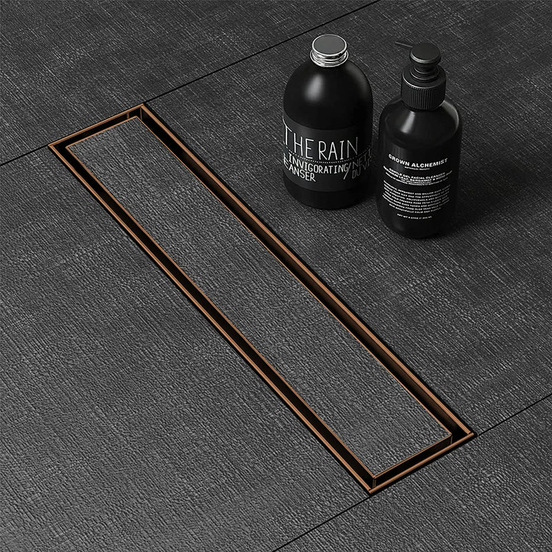 Marble Insert Shower Drain Channel (18 x 3 Inches) Antique Copper PVD Coated - by Ruhe