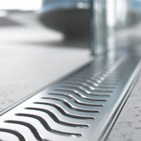 Wave 304-Grade Shower Drain Channel (4 Inches)
