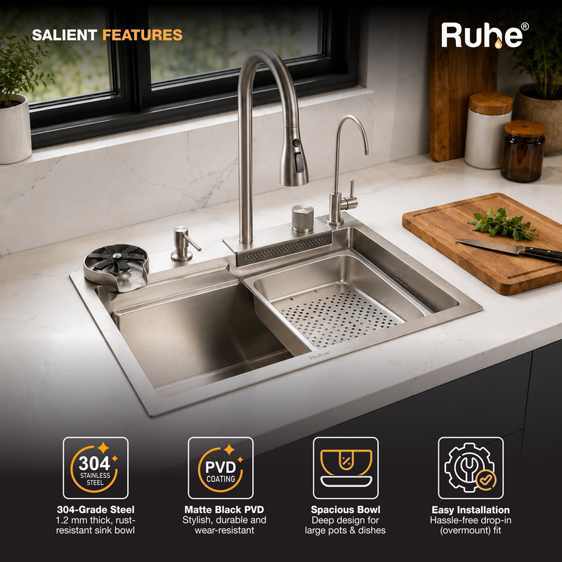 Nano Smart Kitchen Sink (24 x 18 x 9 Inches)