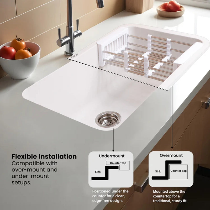 Quartz Single Bowl Kitchen Sink (31 x 19 x 9 Inches)
