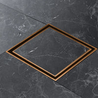 Marble-Insert 304-Grade Square Floor Drain with Cockroach Trap (6 x 6 Inches)