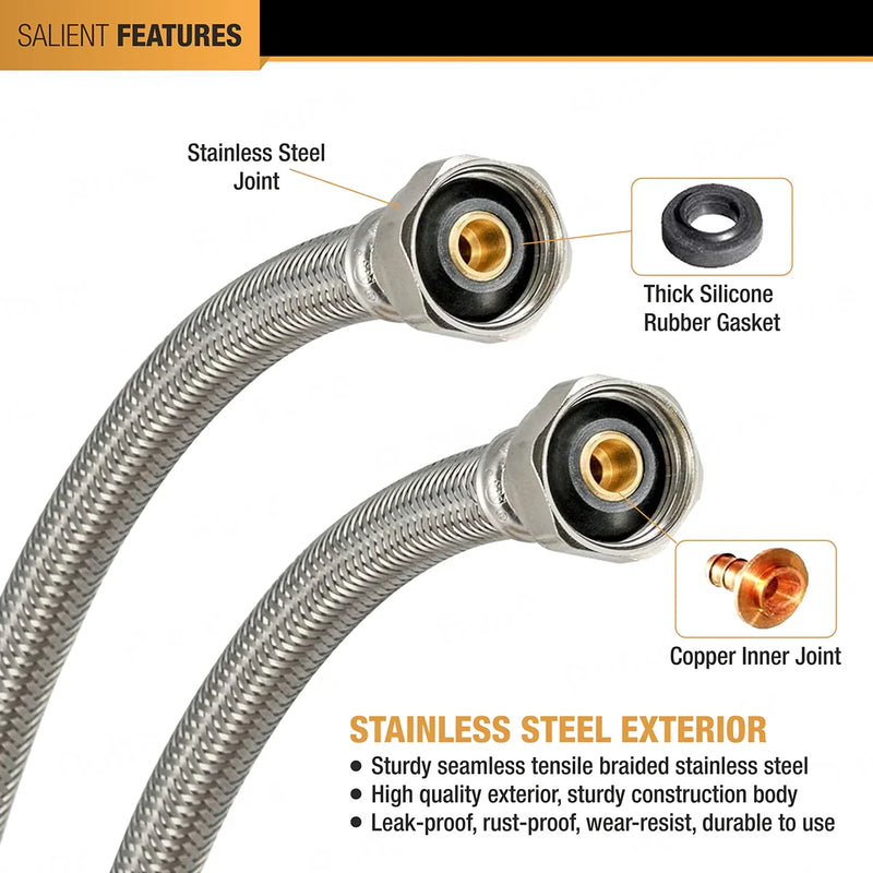 Faucet Connector Mixer Connection Pipes (2 Pcs)