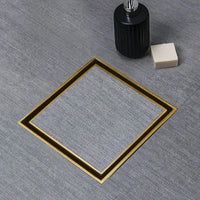 Marble-Insert 304-Grade Square Floor Drain with Cockroach Trap (6 x 6 Inches)