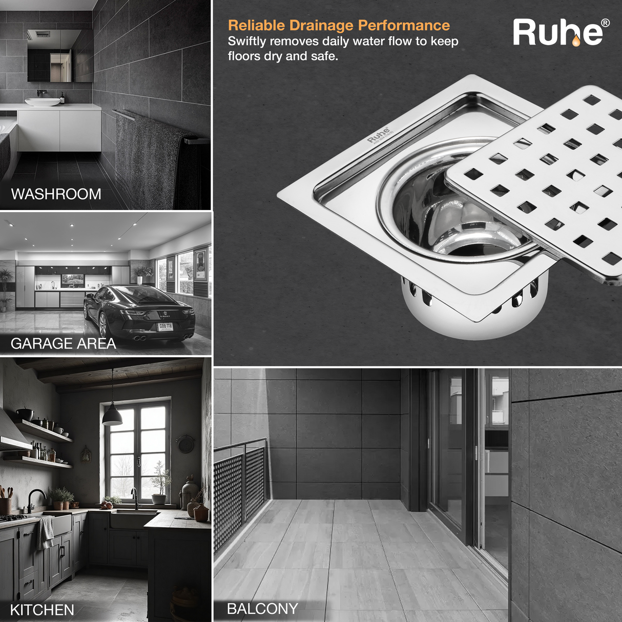 Fire Flat Cut Floor Drain with Cockroach Trap