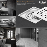 Sapphire Square Flat Cut Floor Drain