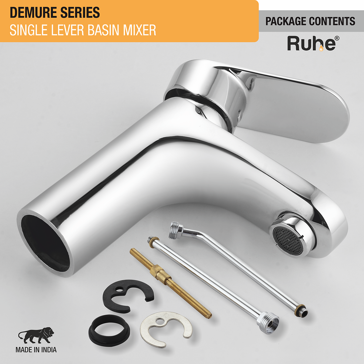 Demure Single Lever Deck-mount Wash Basin Mixer Tap - by Ruhe®