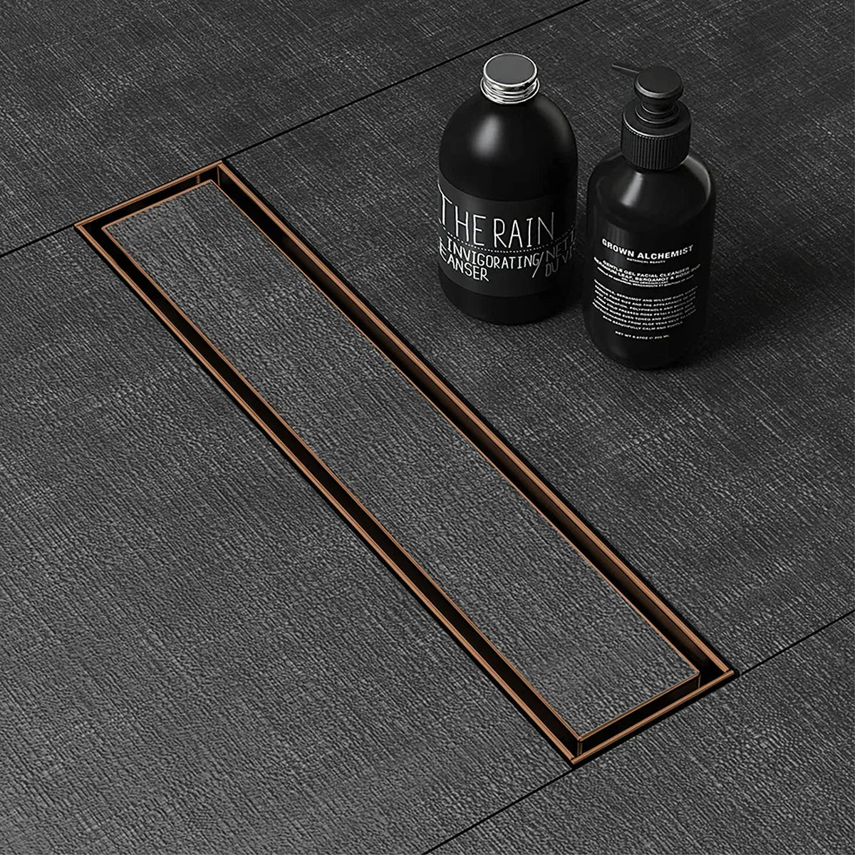 Marble-Insert Shower Drain Channel (3 Inches)