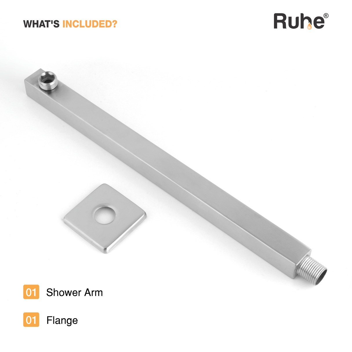 Square 304-Grade Shower Arm
