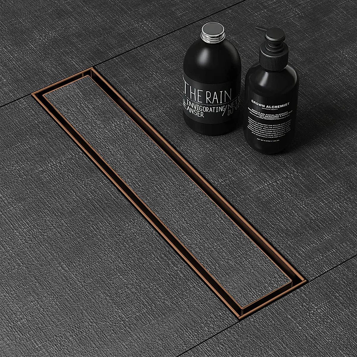 Marble-Insert Shower Drain Channel (3 Inches)