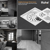 Emerald Square Flat Cut Floor Drain