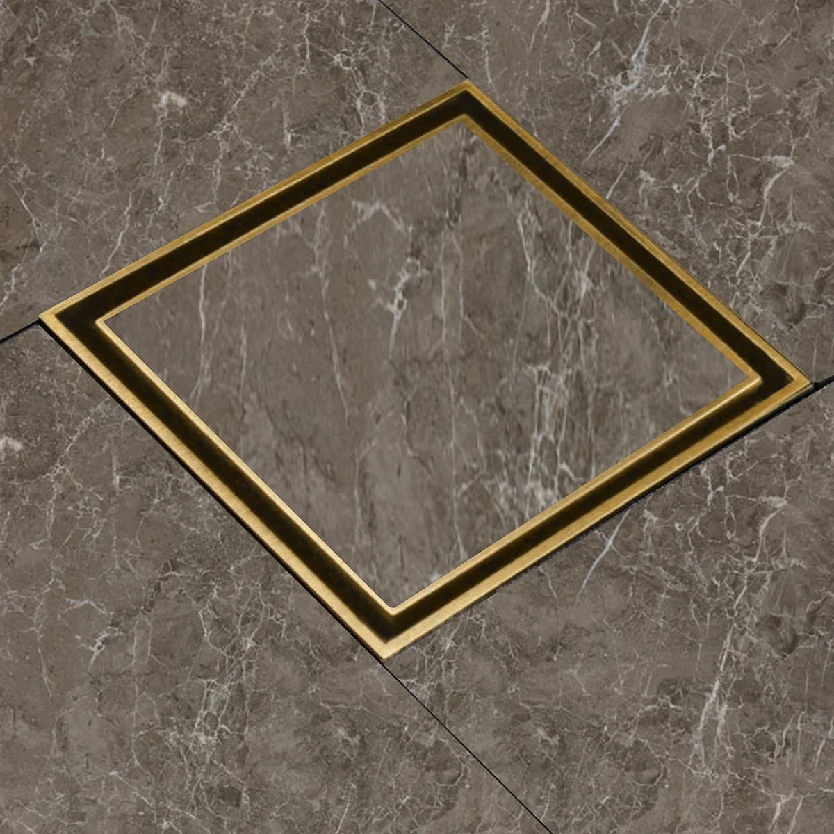 Marble-Insert Shower Drain Channel (12 x 12 Inches)