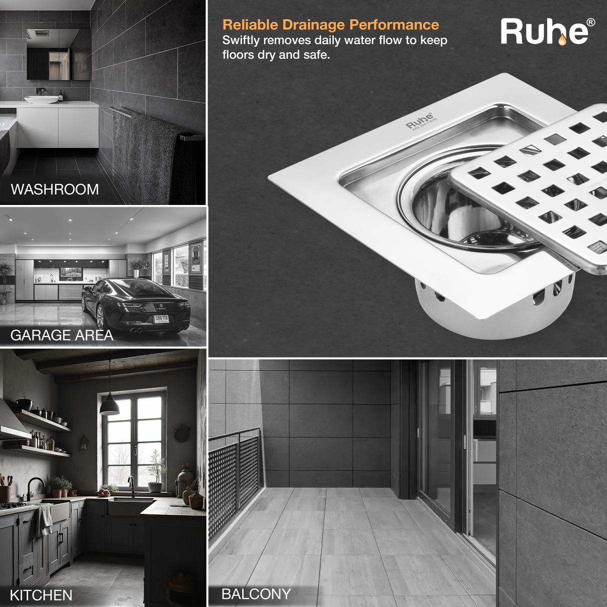 Fire Flat Cut Floor Drain with Cockroach Trap