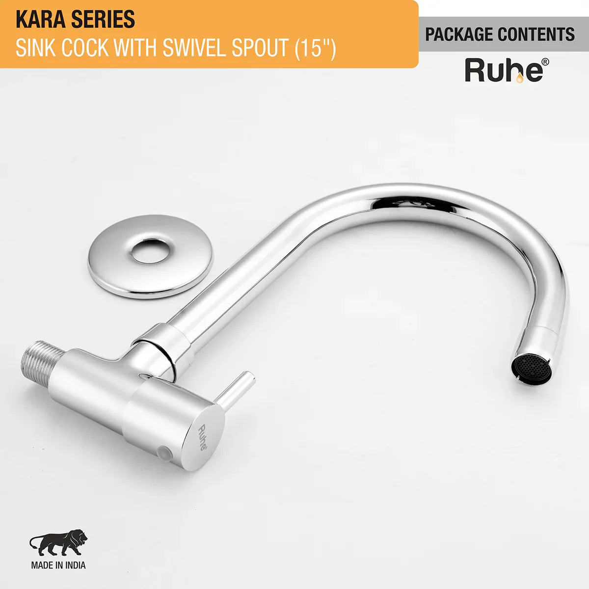 Kara Wall Mount Kitchen Sink Tap with Swivel Spout