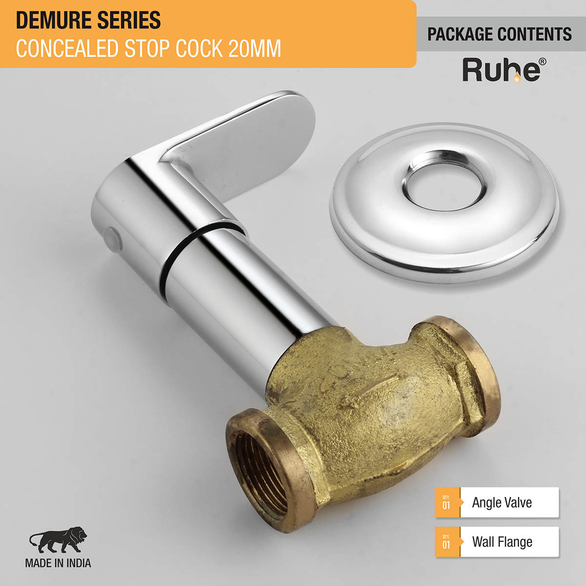 Demure Concealed Stop Valve (20mm)- by Ruhe®