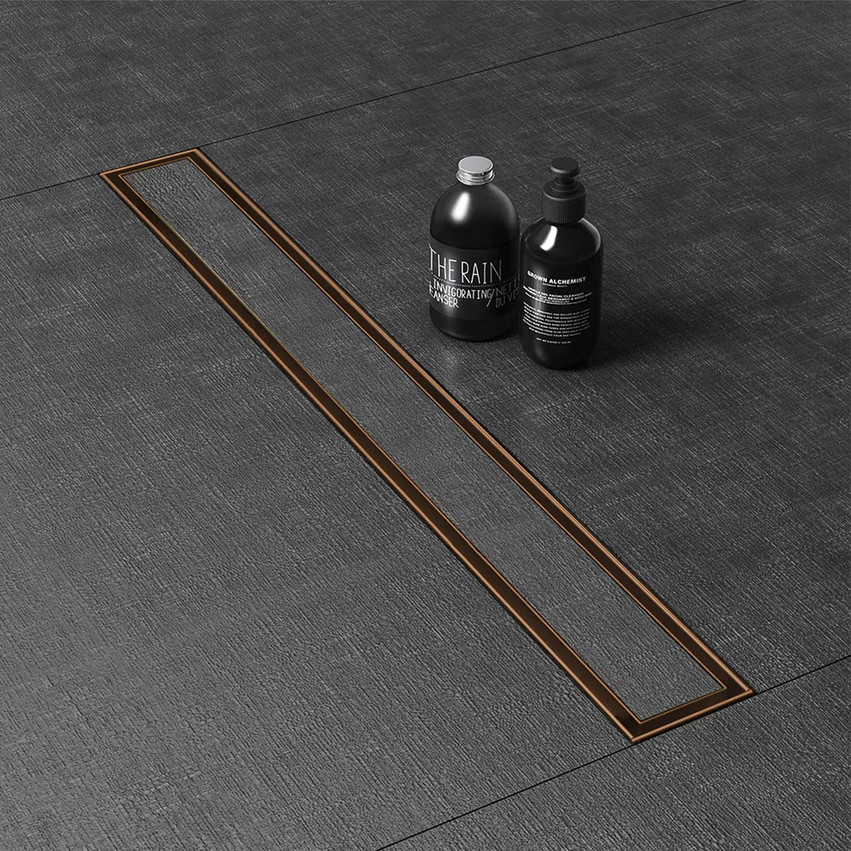 Marble-Insert Shower Drain Channel (4 Inches)