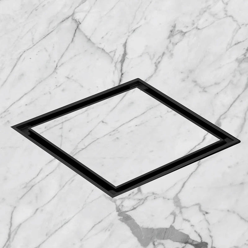 Tile Insert Shower Drain Channel (4 x 4 Inches) Black PVD Coated - by Ruhe