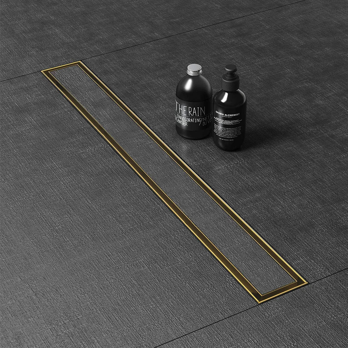 Marble-Insert Shower Drain Channel (4 Inches)