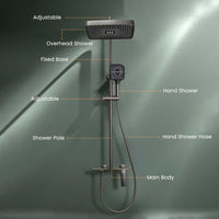 Rain 3-Function Brass Smart Shower Panel Set