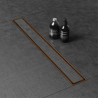 Marble-Insert 304-Grade Shower Drain Channel (4 Inches)
