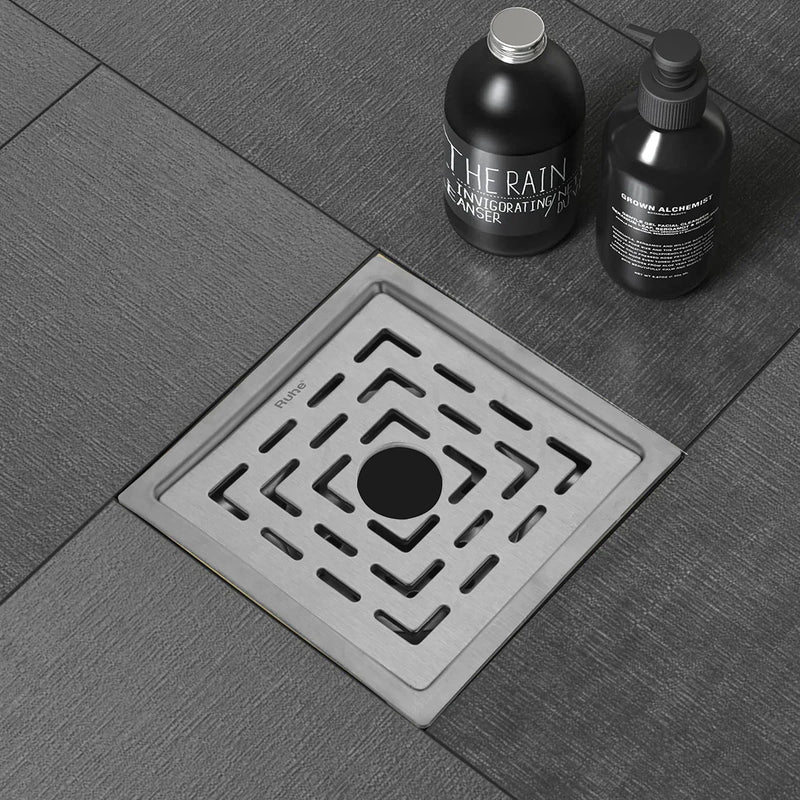 Sapphire Square 304-Grade Floor Drain with Hole (5 x 5 Inches) - by Ruhe