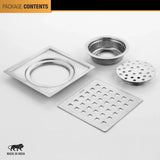 Pearl Square Flat Cut Floor Drain