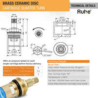 Brass Ceramic Disc Quarter-turn Cartridge (Pack of 4)