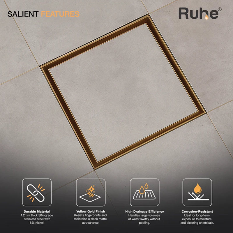 Tile-Insert Shower Drain Channel (5 x 5 Inches)