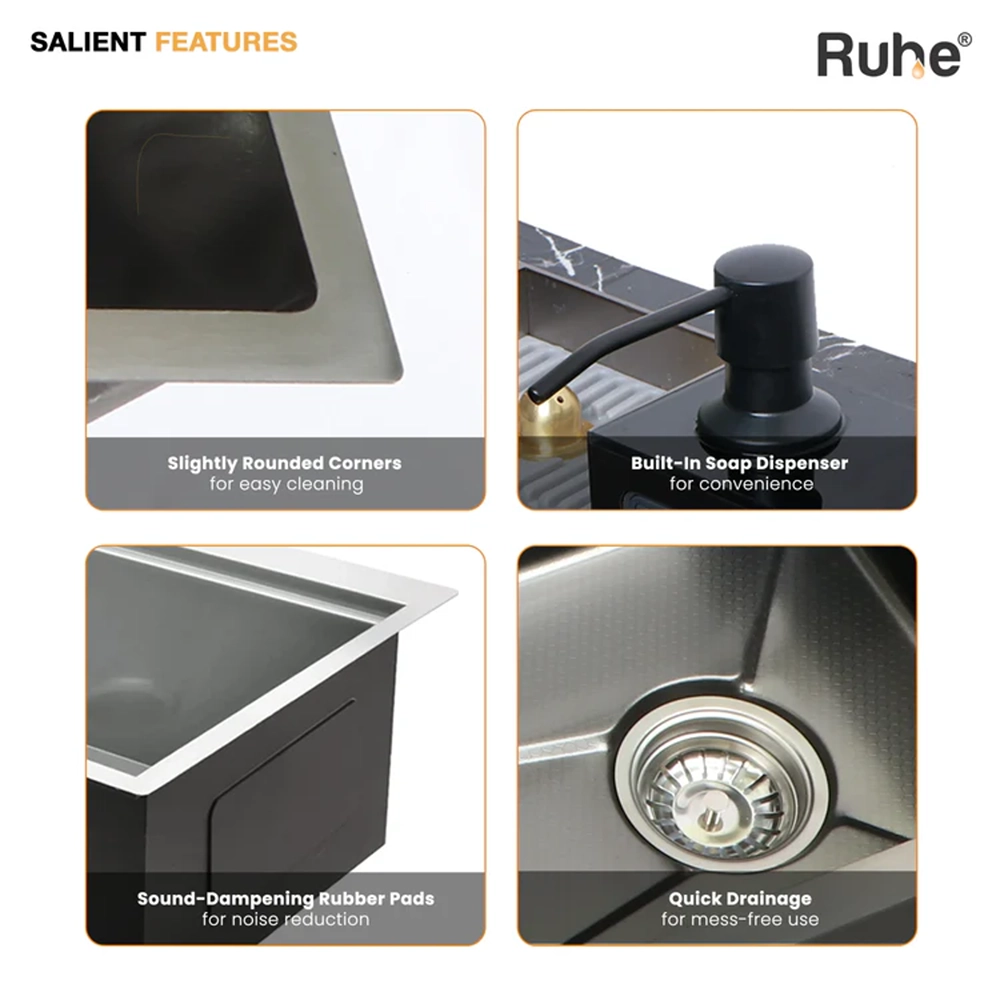 Piano Smart Kitchen Sink (30 x 18 x 9 Inches)