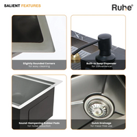 Piano 304-Grade Smart Kitchen Sink with Waterfall (30 x 18 x 9 Inches)