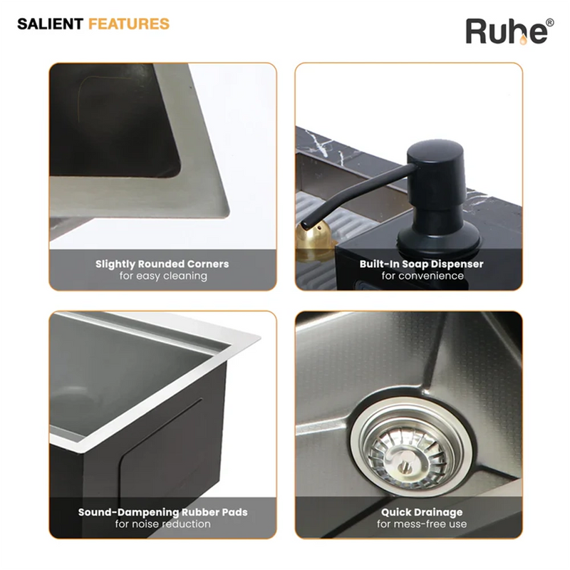 Piano Smart Kitchen Sink (30 x 18 x 9 Inches)