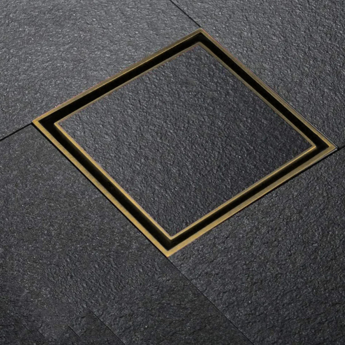 Marble-Insert Shower Drain Channel (5 x 5 Inches)