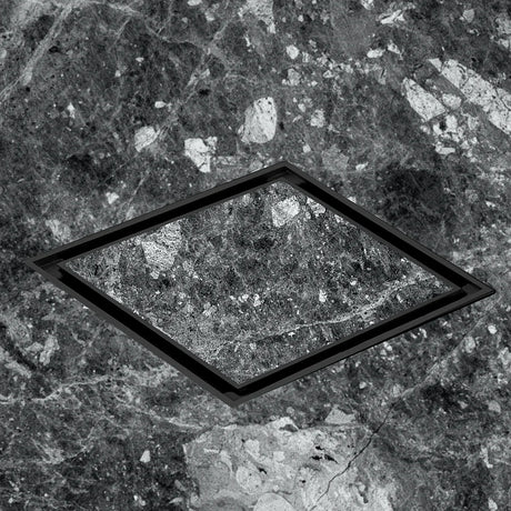 Marble-Insert Shower Drain Channel (4 x 4 Inches)