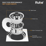 Full Moon Floor Drain with Cockroach Trap