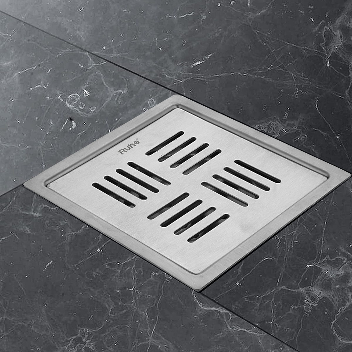 Ruby Square 304 Grade Floor Drain (6 x 6 Inches) - by Ruhe